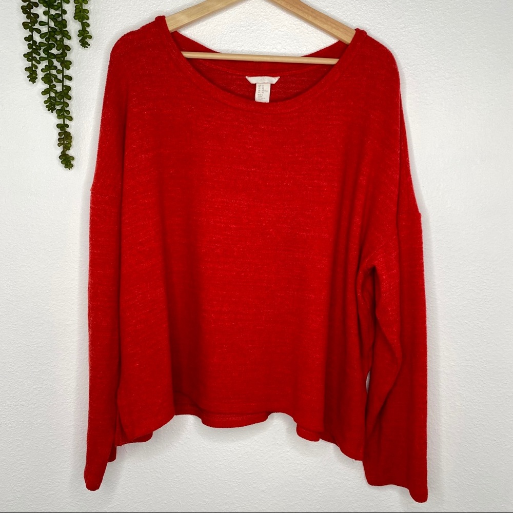 H&M Red Sweater Warm Fuzzy XL